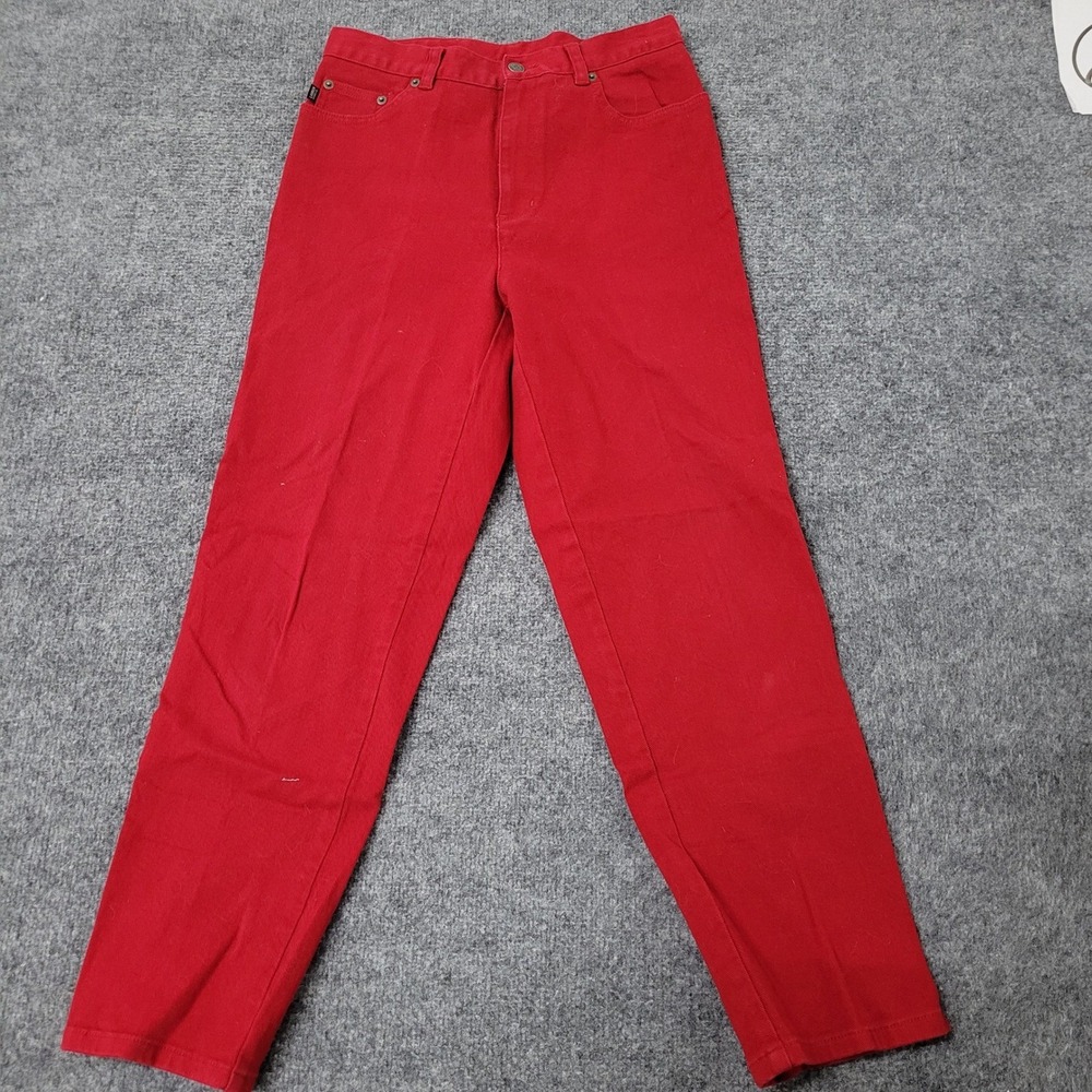 Lauren Jeans Co Ralph Lauren Pants Womens Size 8 Red Straight Leg Cotton Stretch